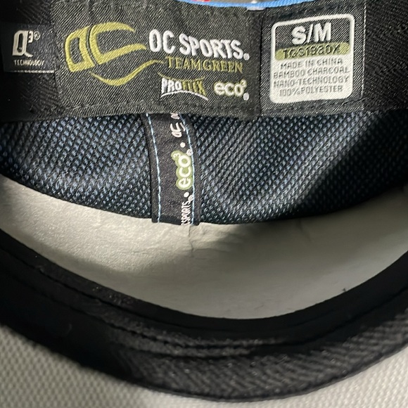OC Sports Proflex Bamboo Charcoal Flat Visor Cap 6 Panel Light Blue S/M NWT - Picture 7 of 9